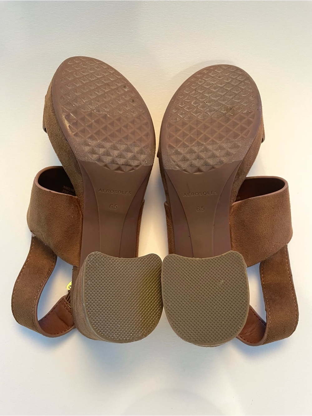 Aerosoles Tan Suede Sing Backs with Block Heel - Picture 7 of 9